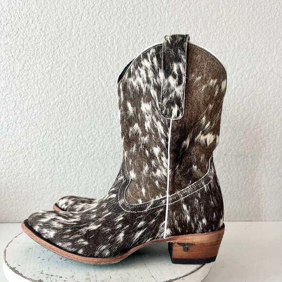 Lane Plain Jane COWPOKE Womens Cowhide Boots 9.5 Cowboy Western Cowgirl Bootie - Picture 5 of 12